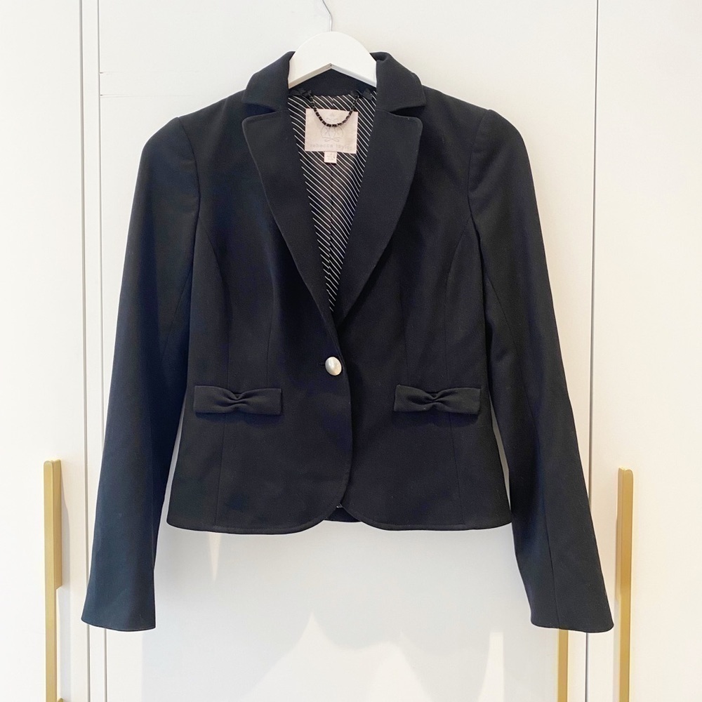 𝅺rebecca Taylor Black blazer with Bow detailing